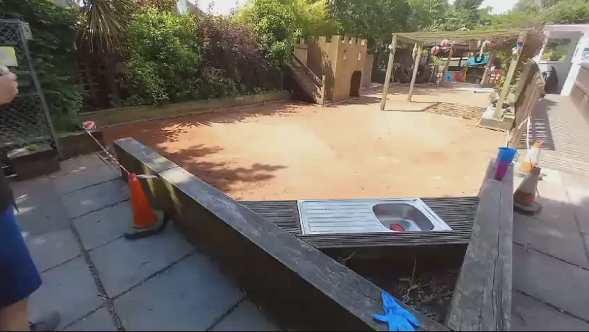 Load video: Video shows a before and after image of an artificial grass play area at a Nursery in Halesowen